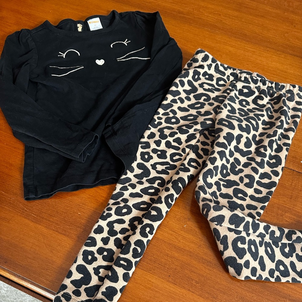 Girls’ Size 3T Gymboree Black Cat matching set